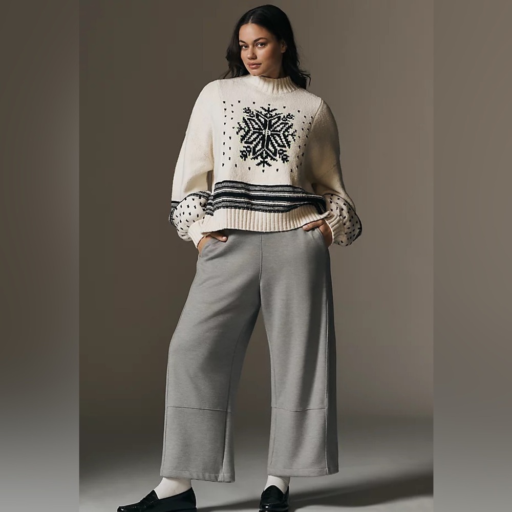 Daily Practice by Anthropologie Relaxed Graphic Sweater with a snowflake design